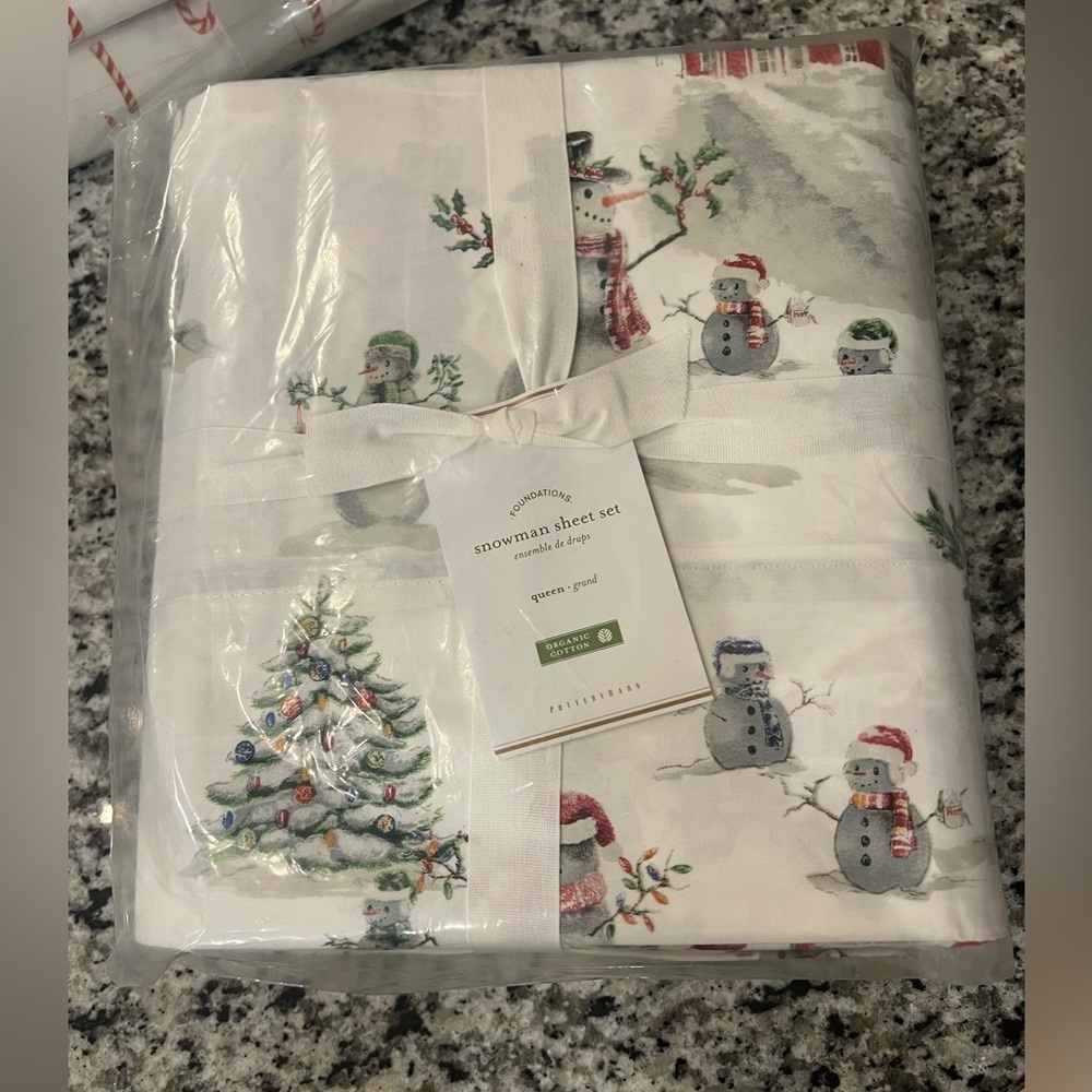 Pottery Barn Queen Christmas Sheet Set